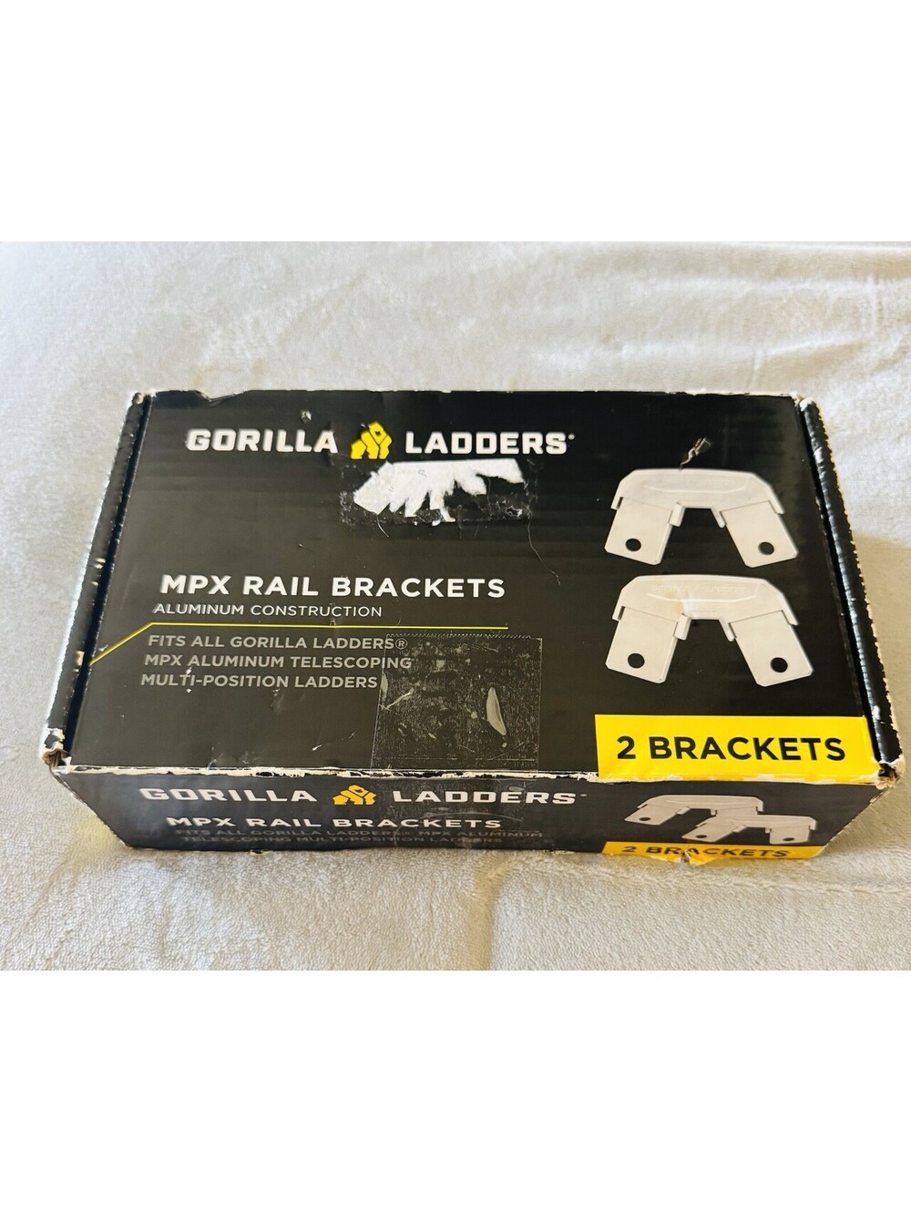 Lightweight Aluminum Rail Brackets, Fits All Gorilla MPX Multi-Position Ladders,